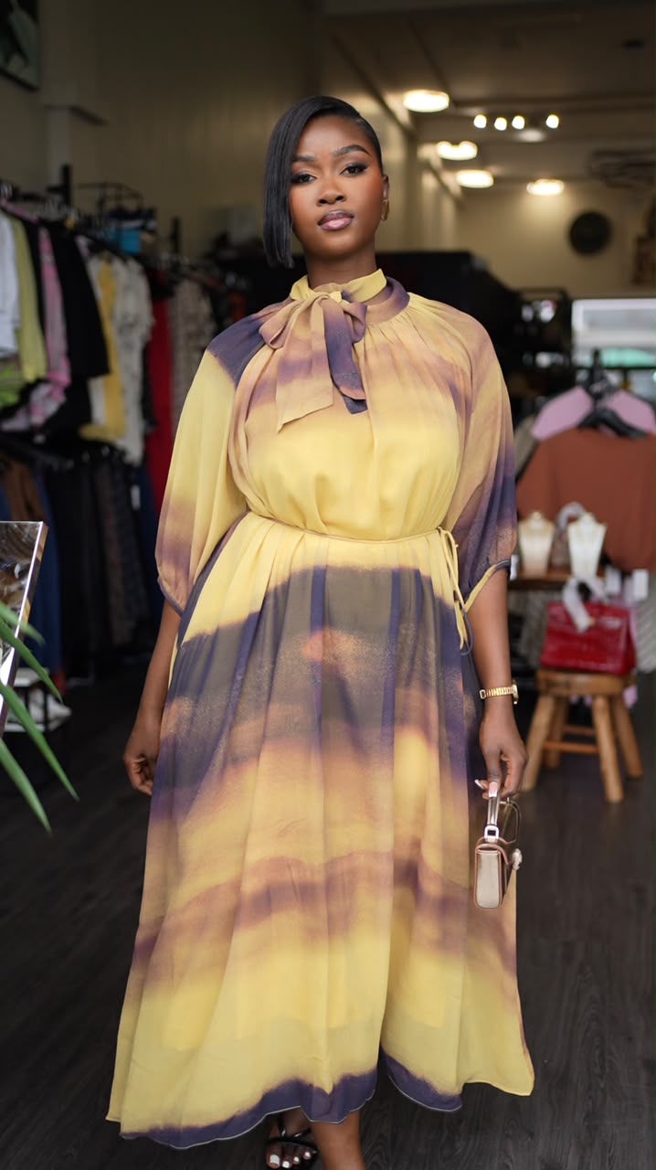 Martha dress yellow mix