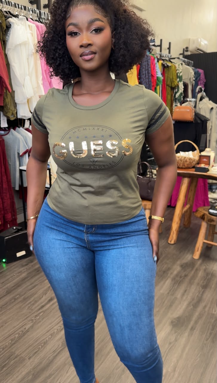 Guess top green