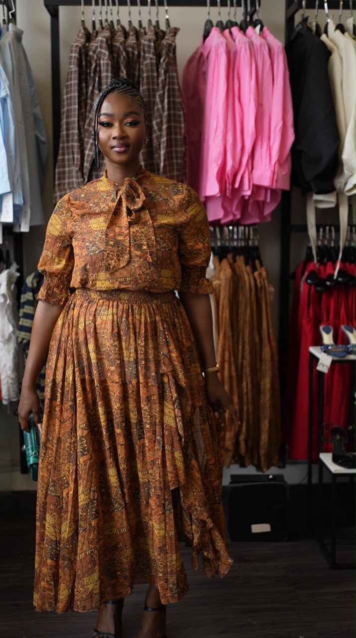Milana dress brown mix