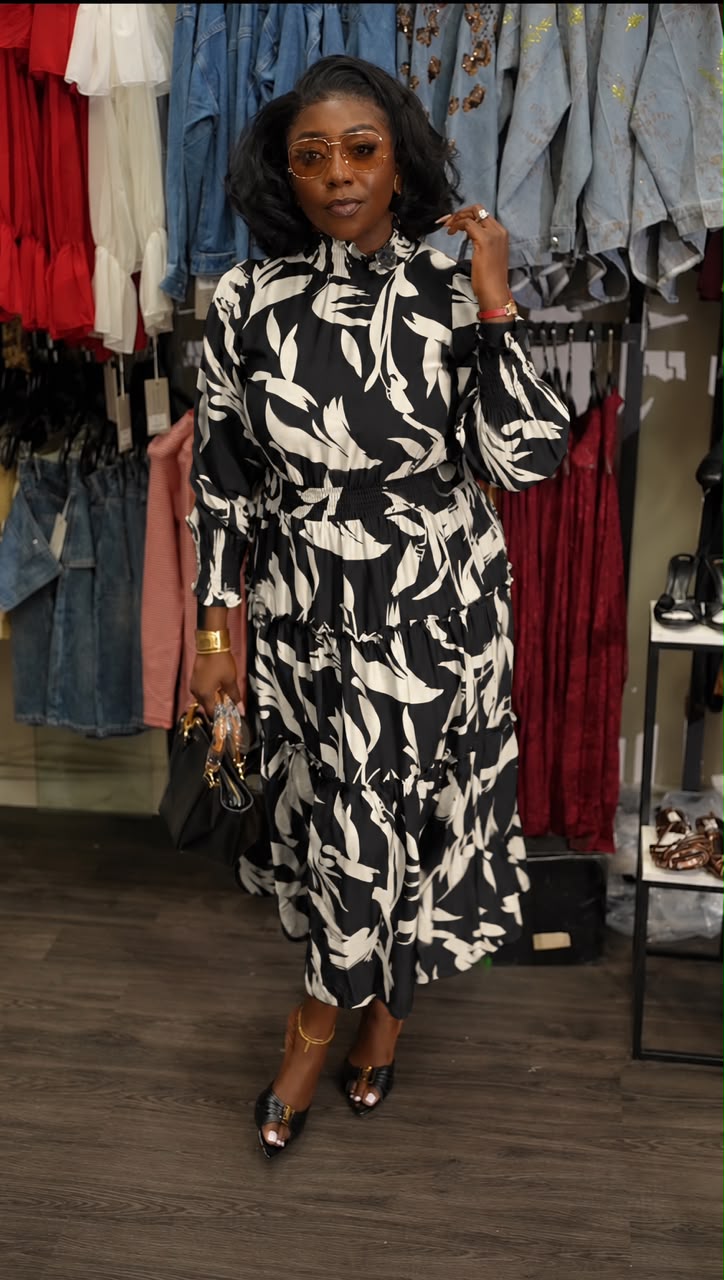Natasha dress black mix