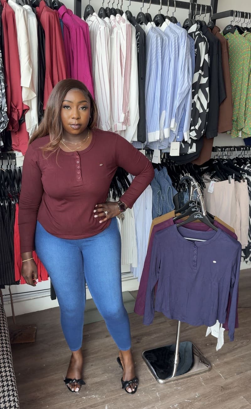 Edna top burgundy