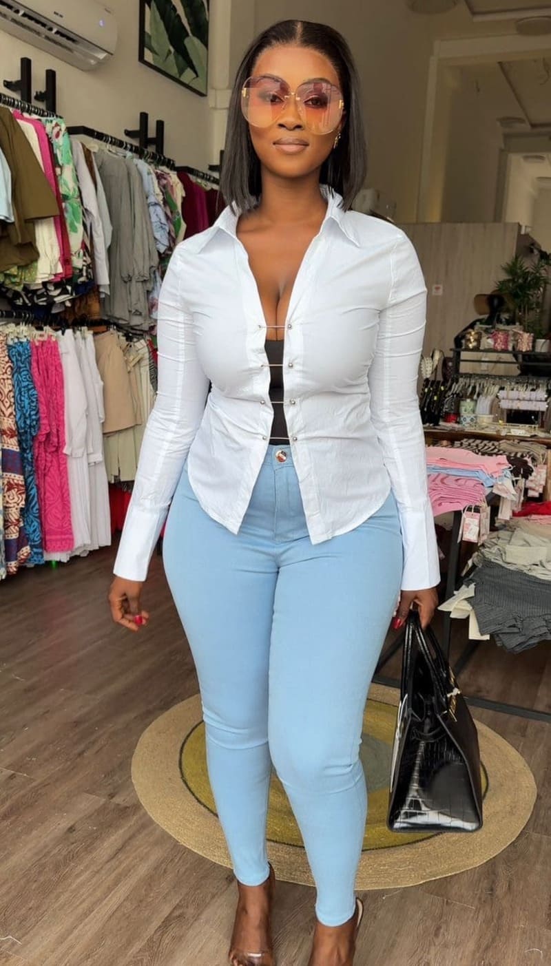 High waist skinny blue