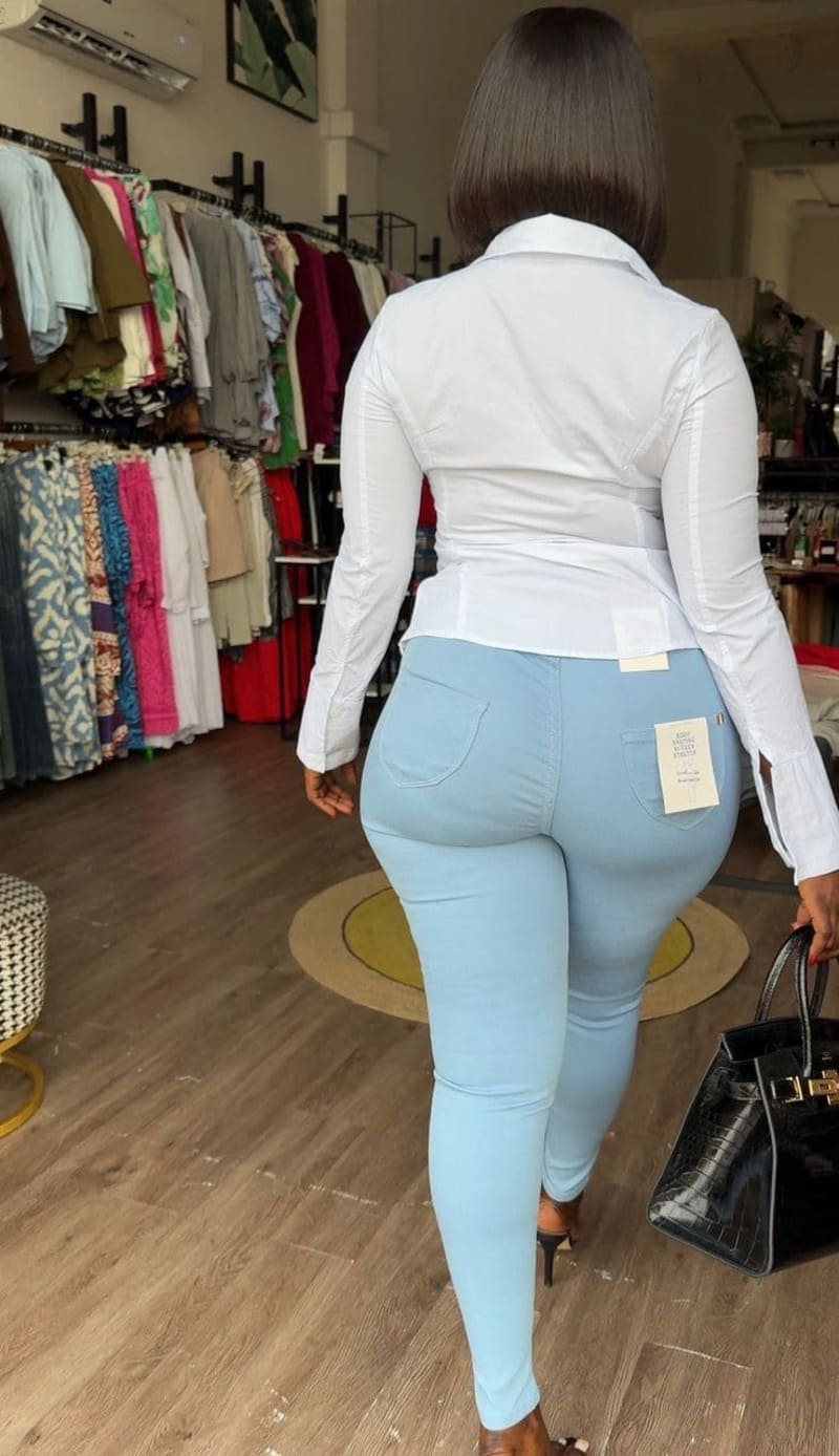 High waist skinny blue