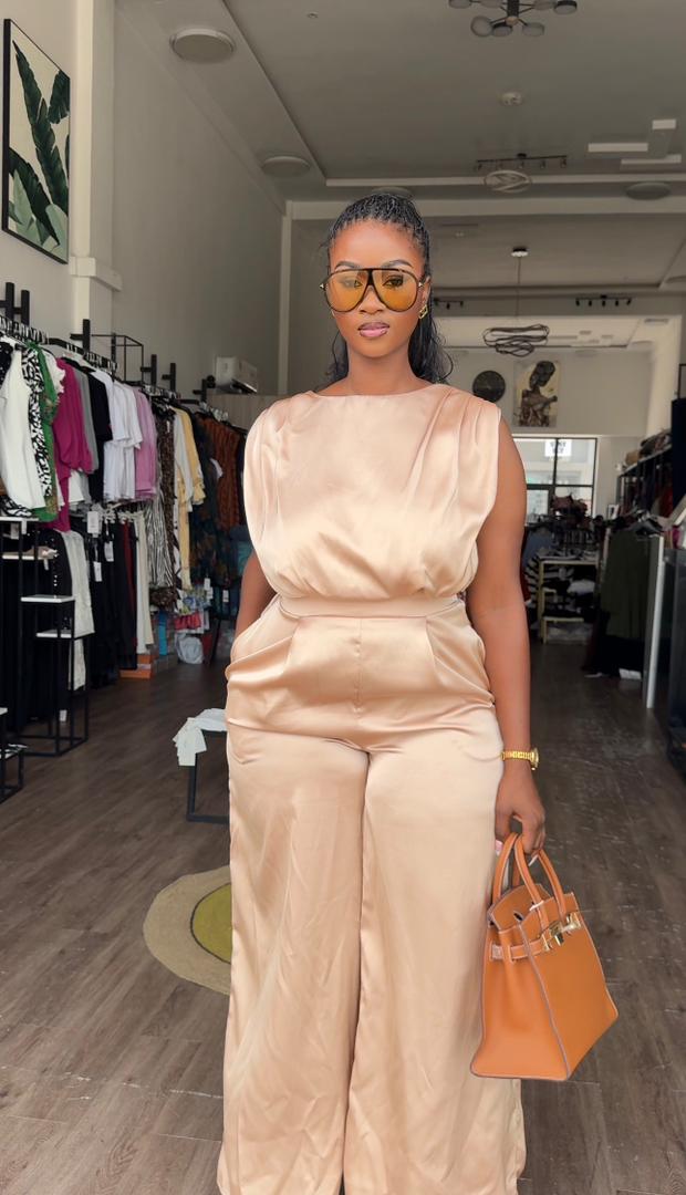 Ghita jumpsuit rose gold