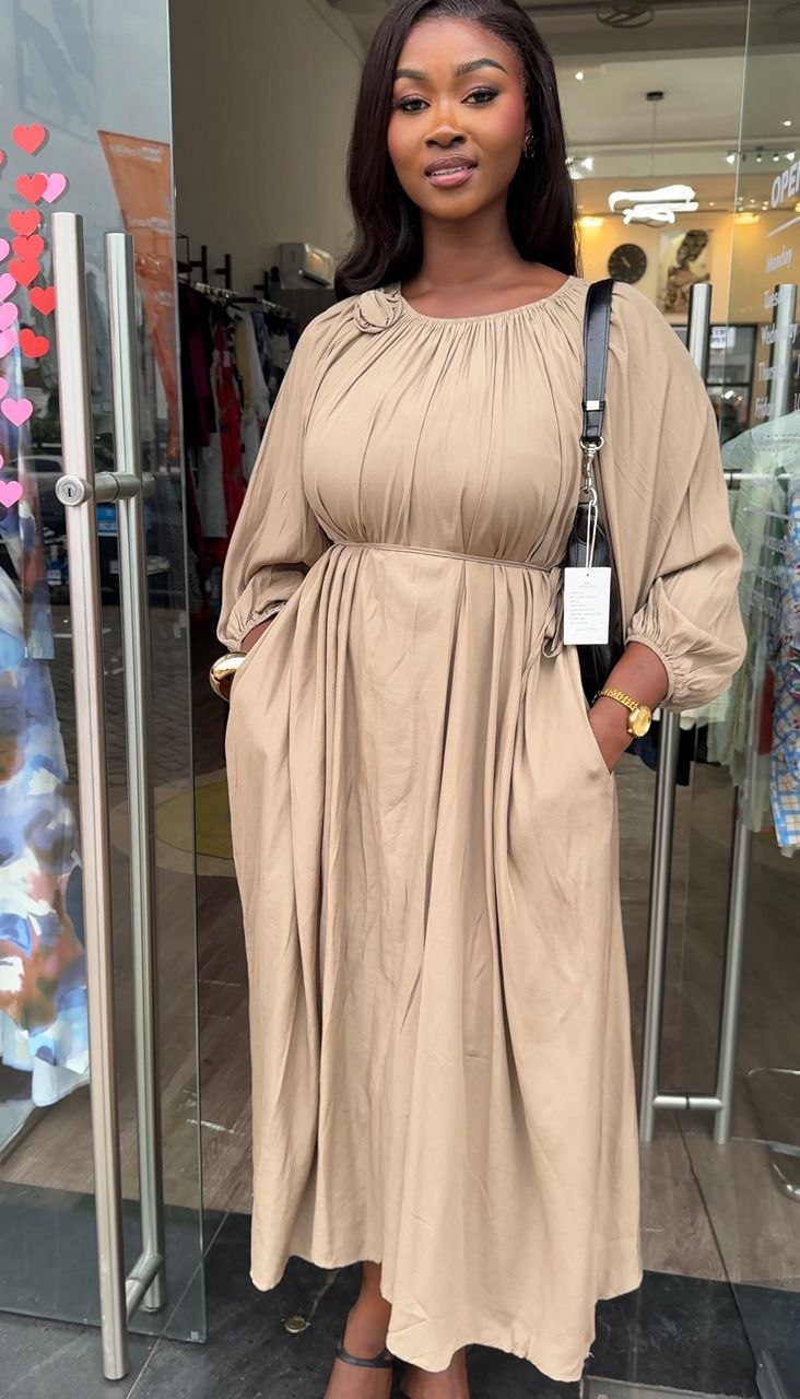 Rowan dress khaki brown